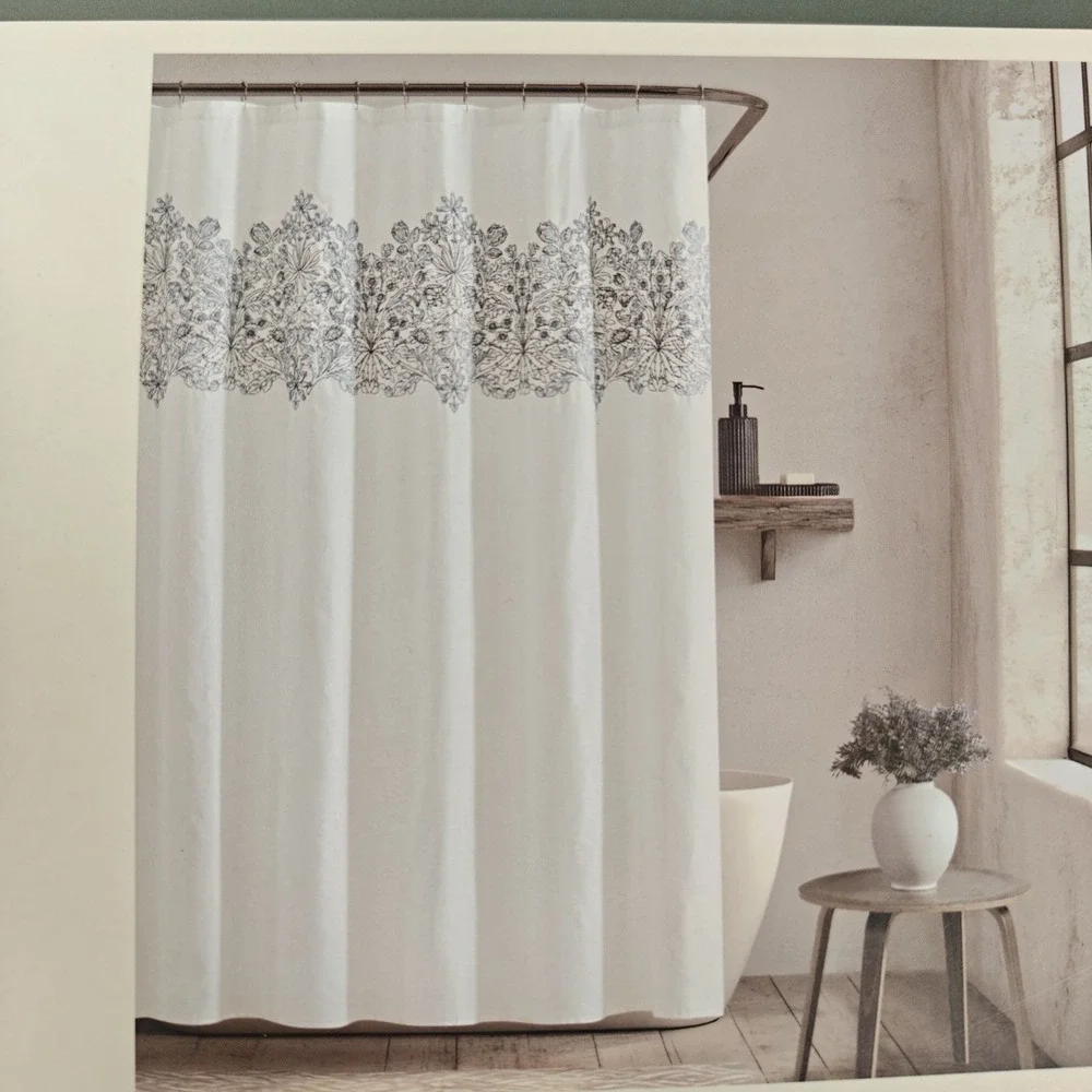William Morris & Co Hyacinth Embroidered Shower Curtain 72x72